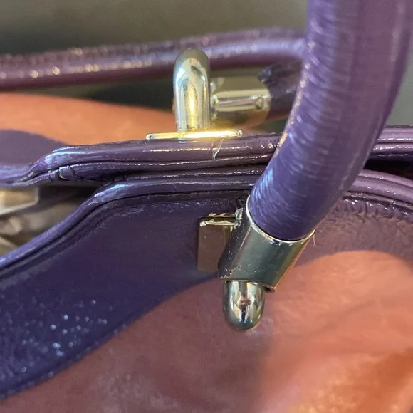 ** FLASH SALE**Noel Kate Spade  purple patent leather and brown tote - Picture 13 of 16